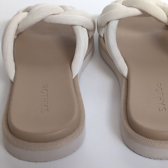 ROTHY'S The Summer Sandal White Sand Knotted Slide Sandals Womens Size 9.5 - Picture 6 of 9